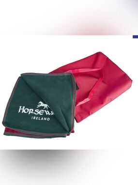 Horseware Ireland Stadium Blanket, Green/Red, 150cm square, New in Carry Bag!